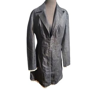 Bisou Bisou  dark denim long jacket Sz Med